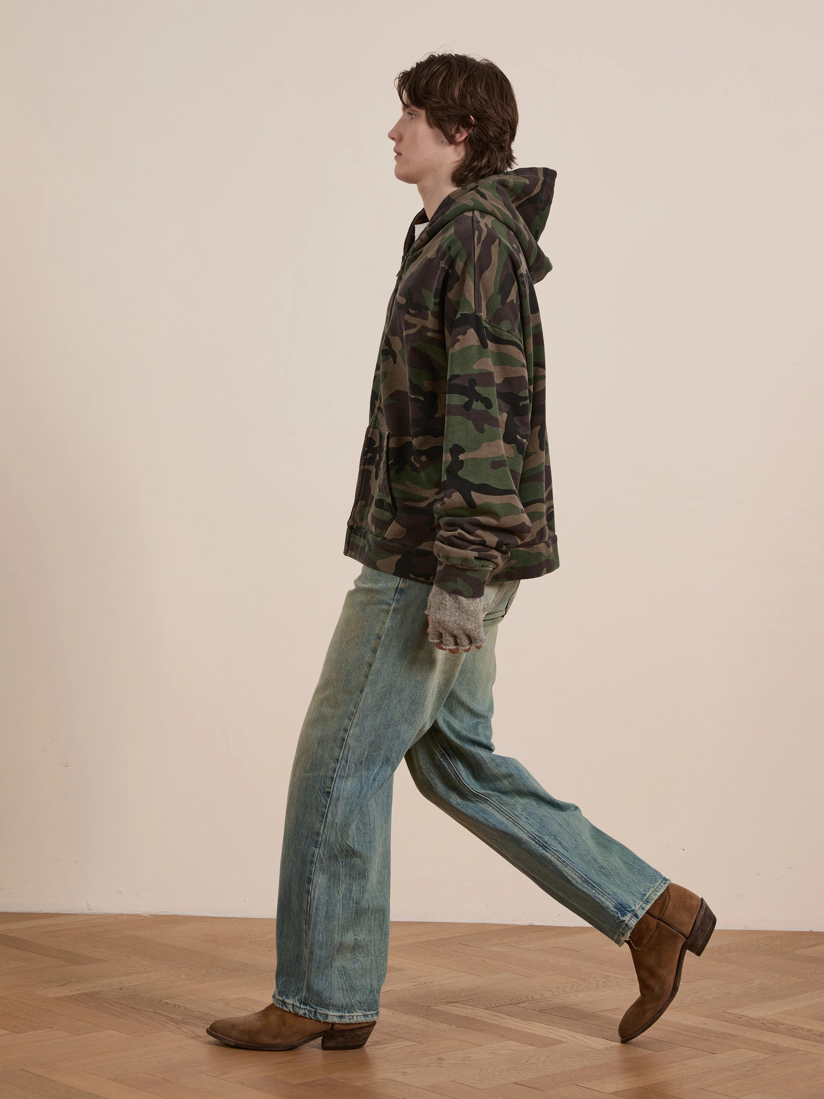 Washed Camouflage Zip Hoodie - Image 14