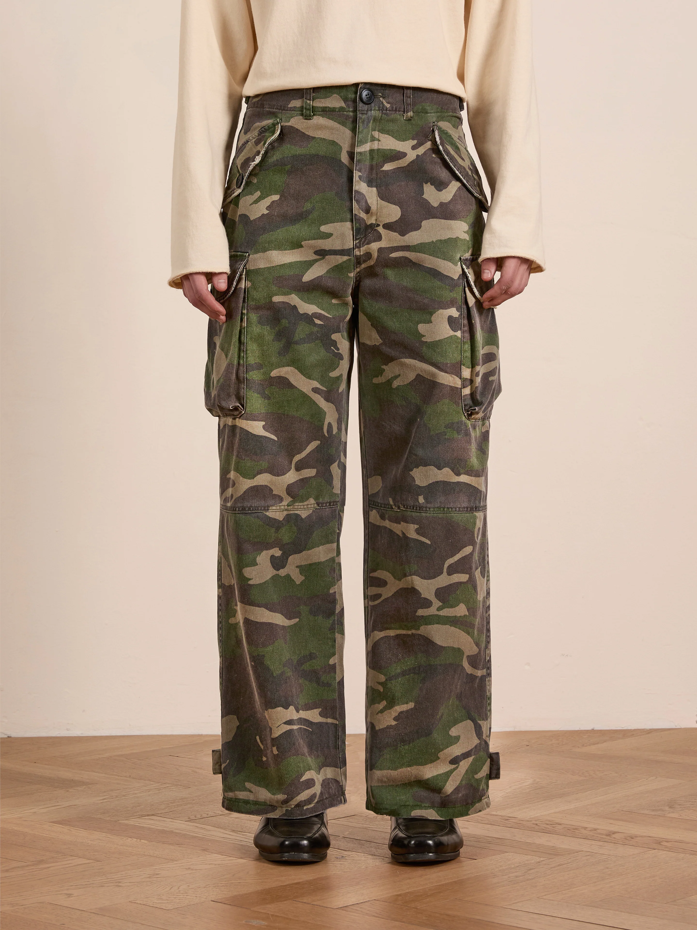 Camouflage Twill Utility Cargo Pants