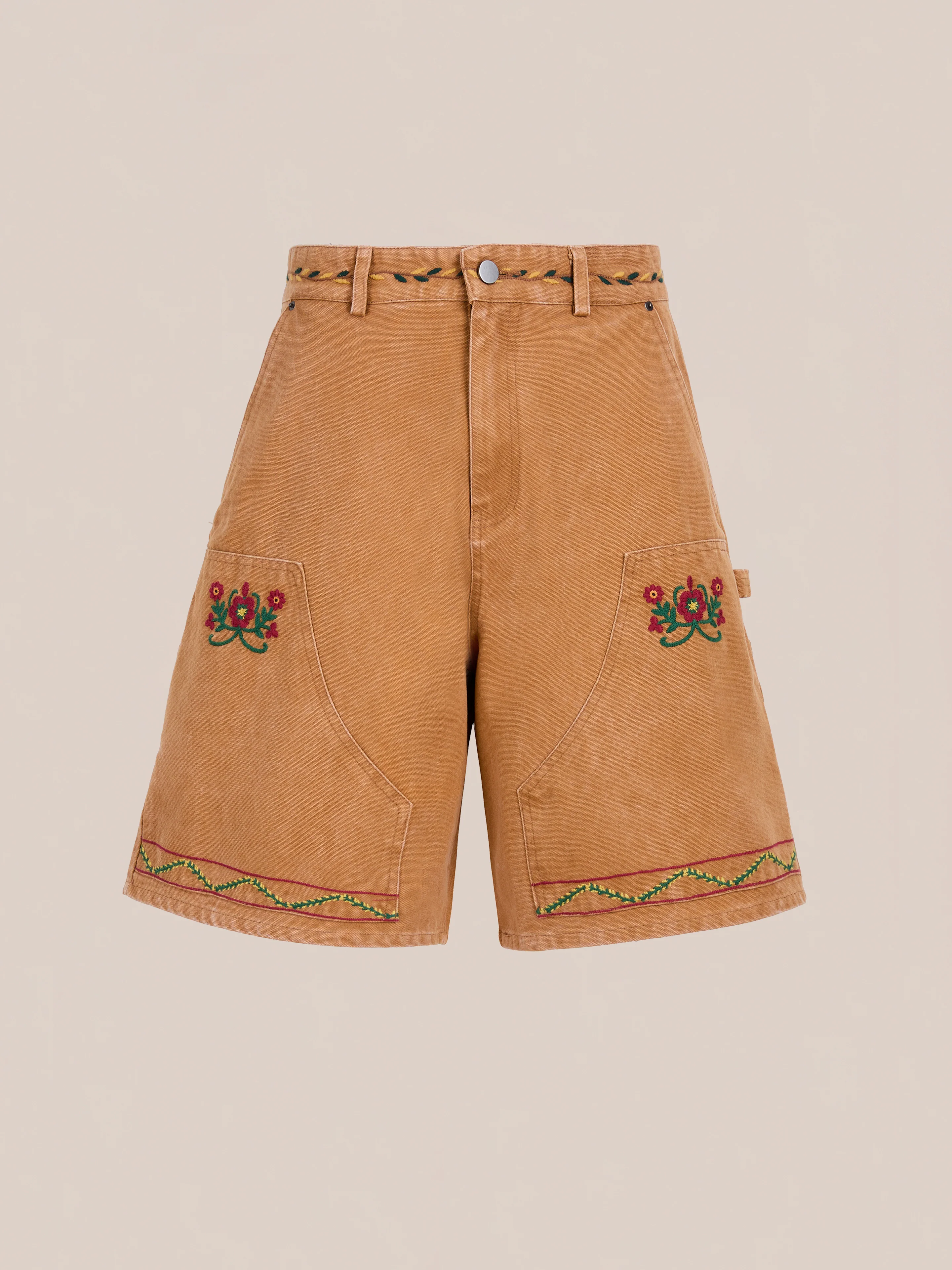 Canvas Embroidered Shorts - Image 4