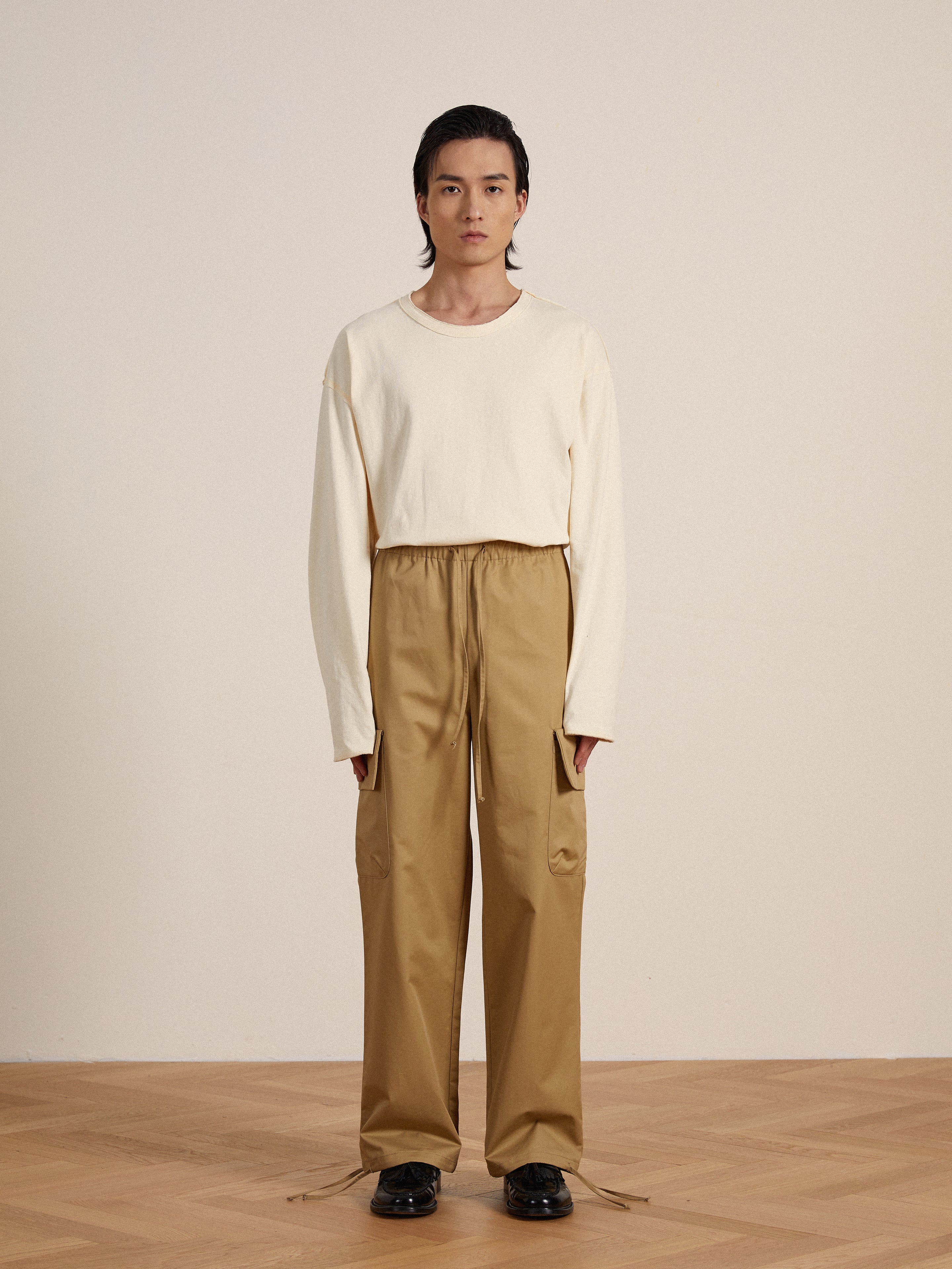 Twill Cargo Drawstring Pants - Image 2
