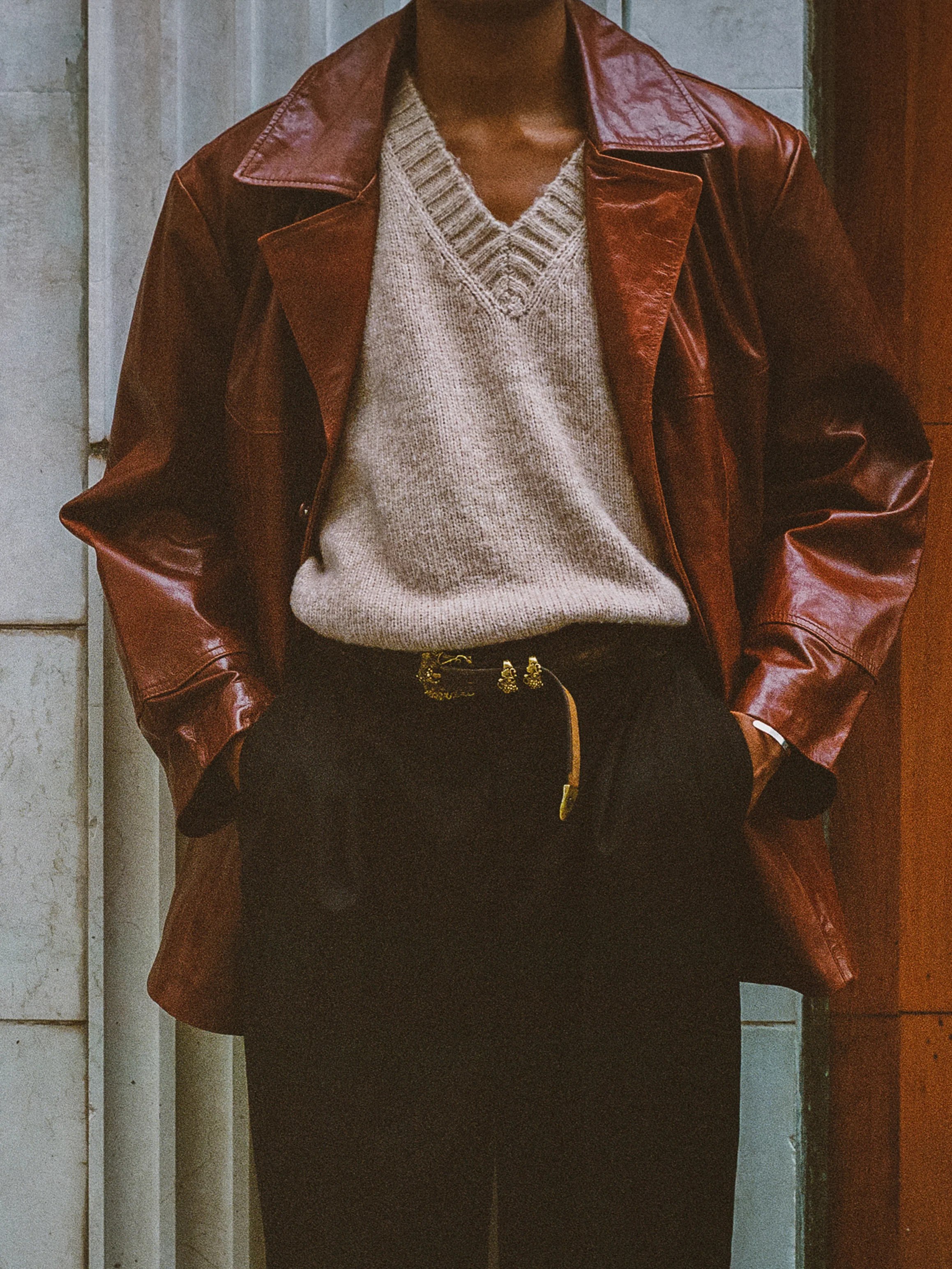 Western Oversized Leather Blazer - Image 12