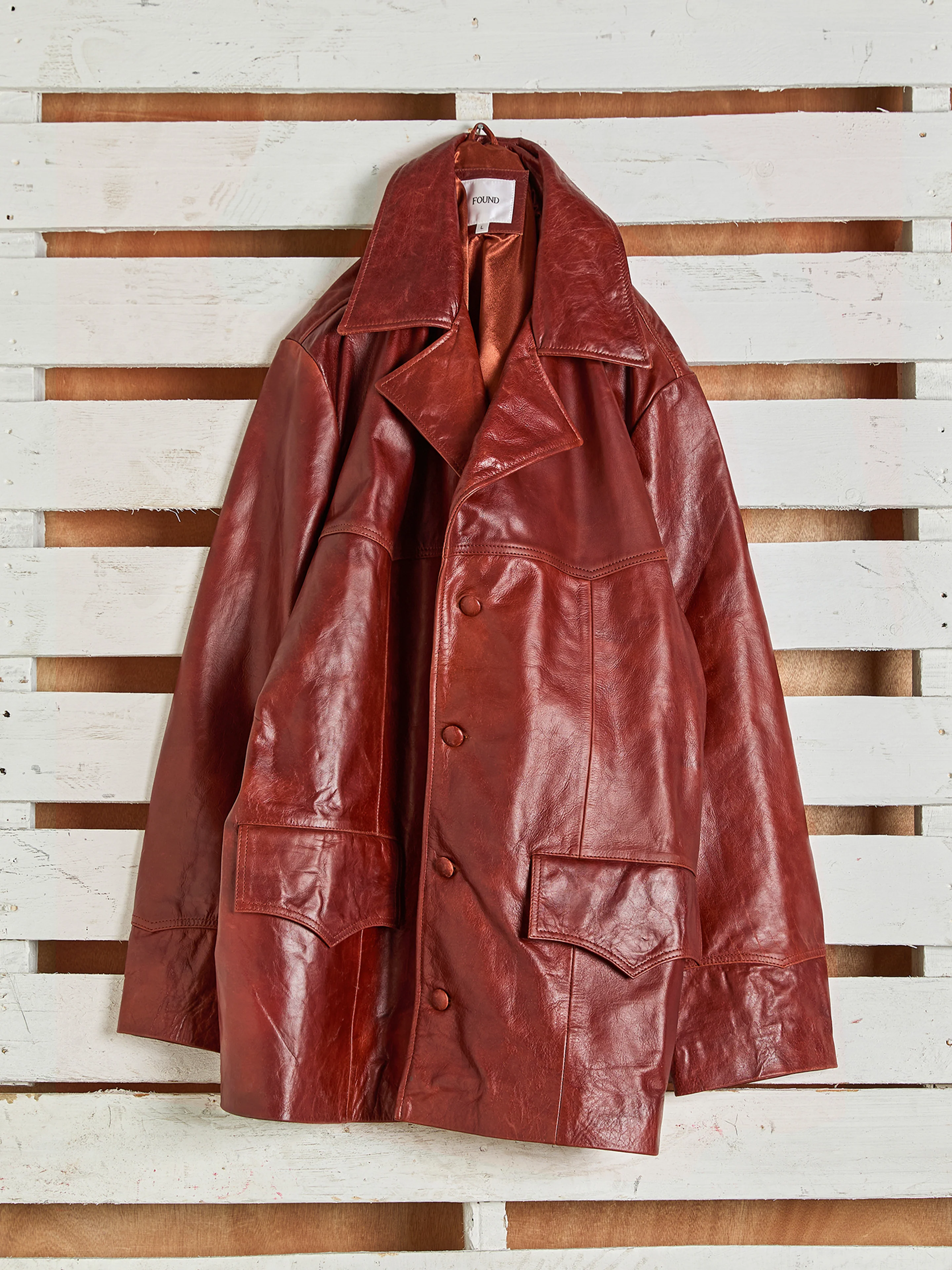 Western Oversized Leather Blazer - Image 21