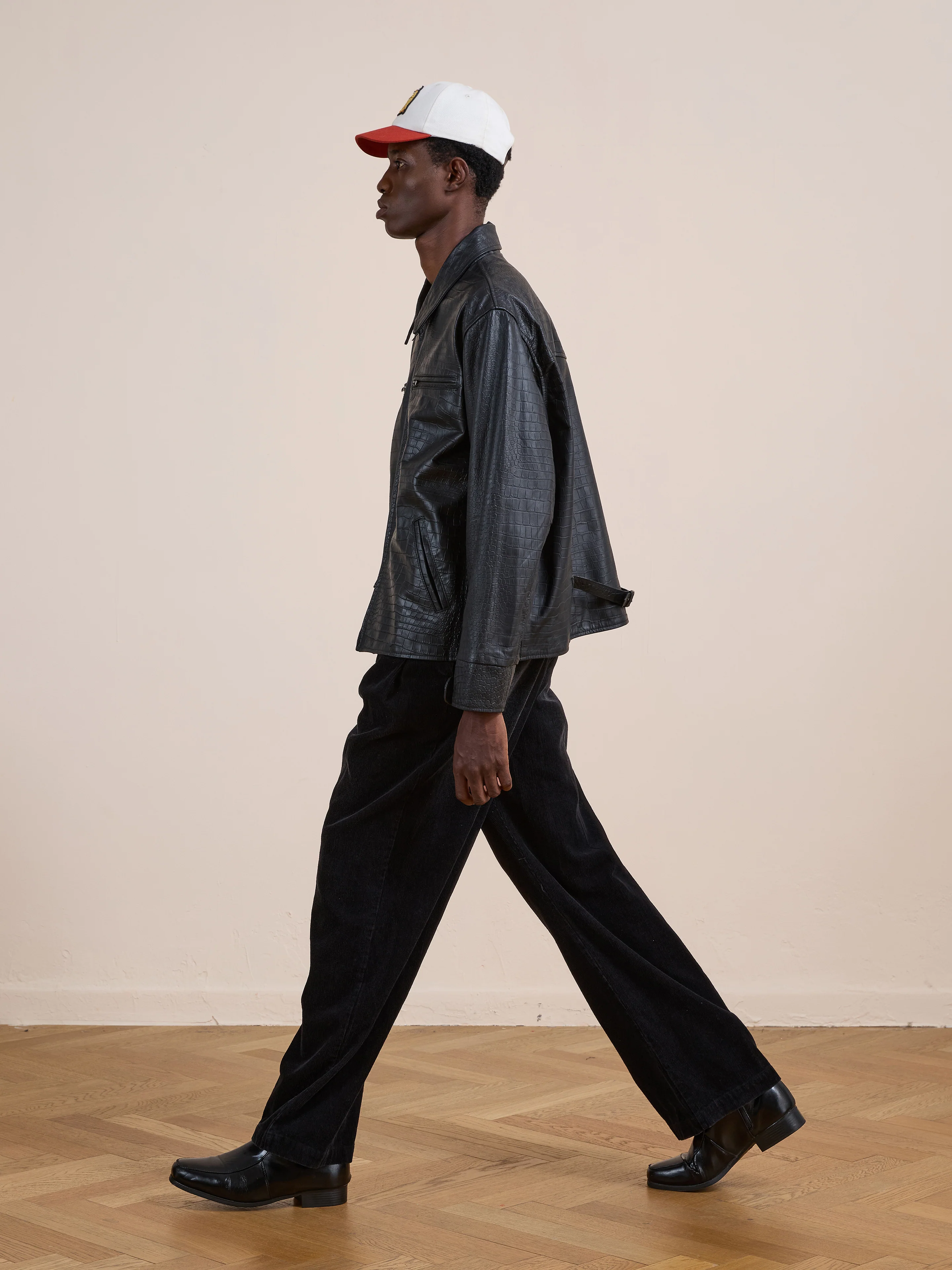 Marlboro Croc Embossed Leather Racer Jacket - Image 18