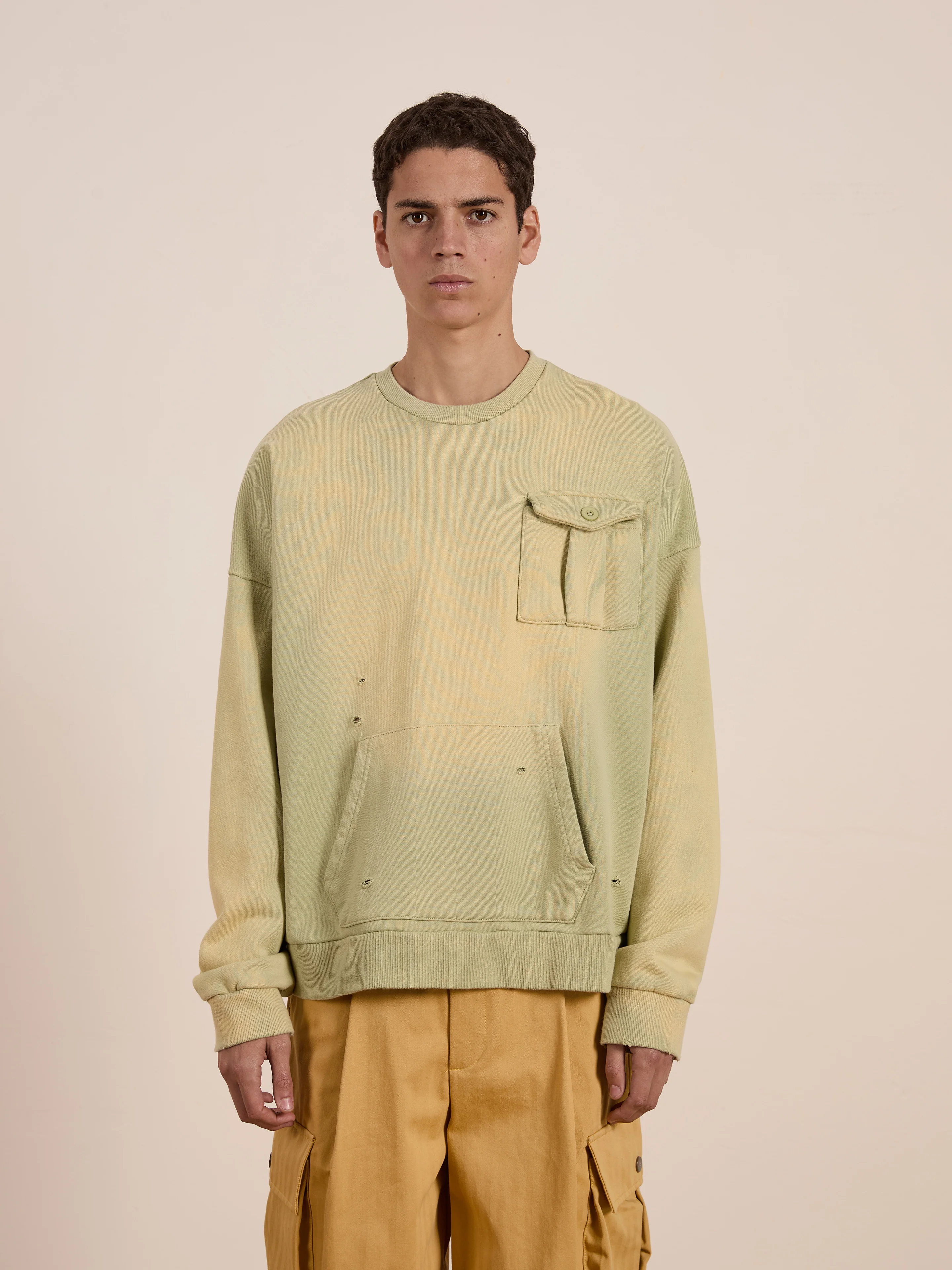 Faded Pocket Crewneck