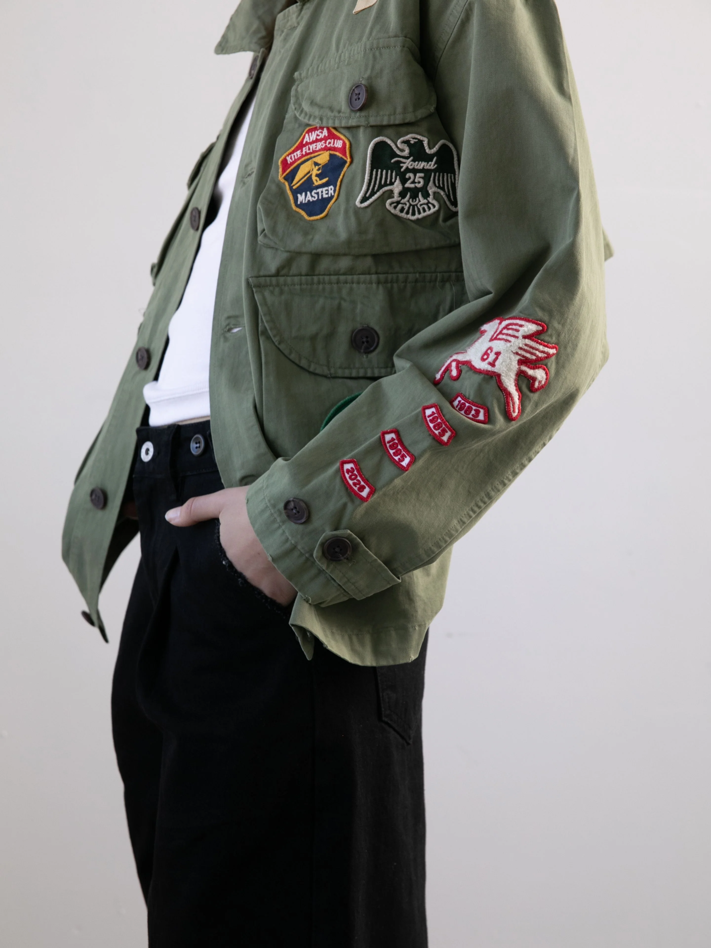 Herringbone Utility Patchwork Jacket - Image 9