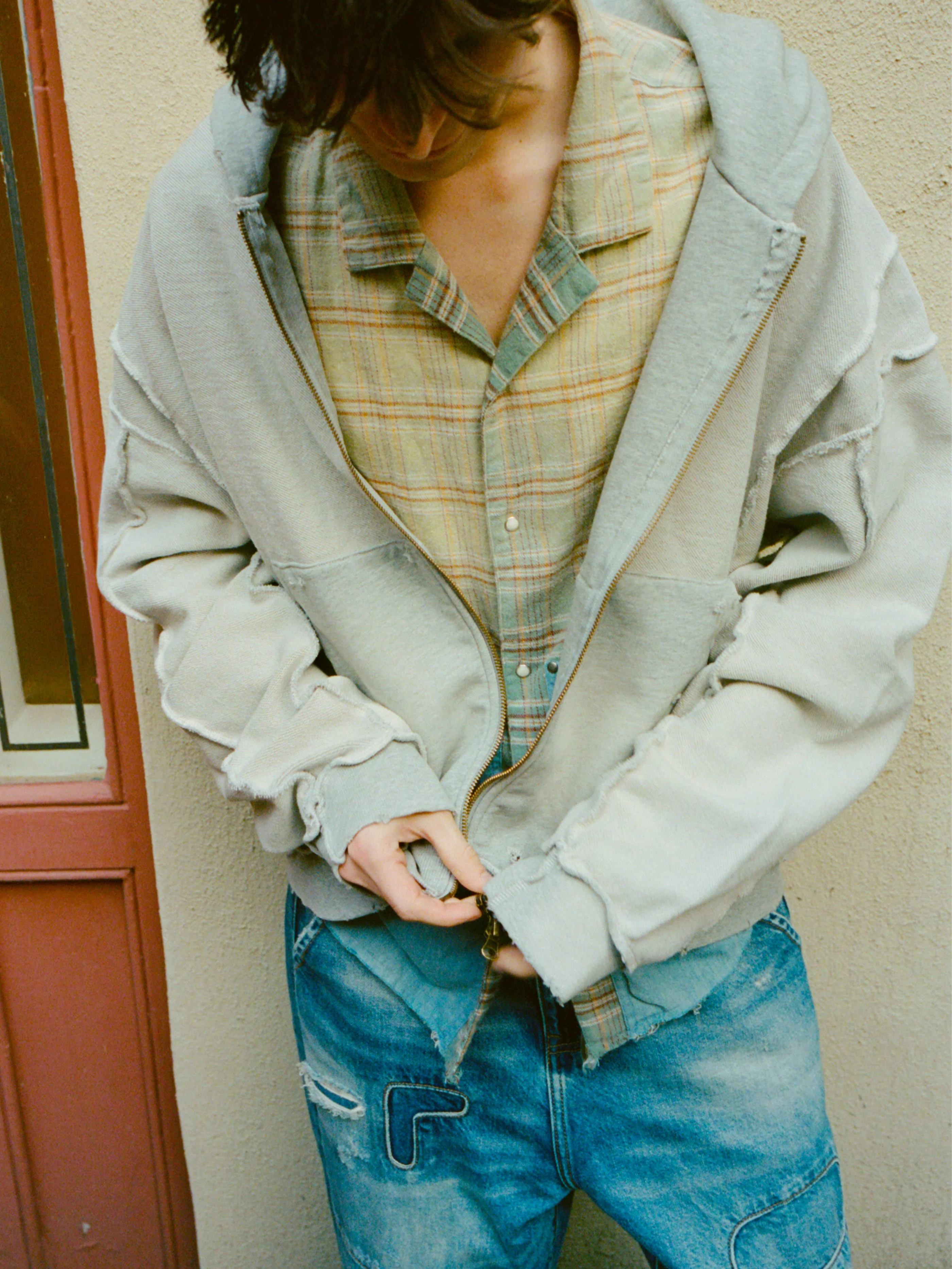 Deconstructed Terry Zip Up Hoodie - Image 10