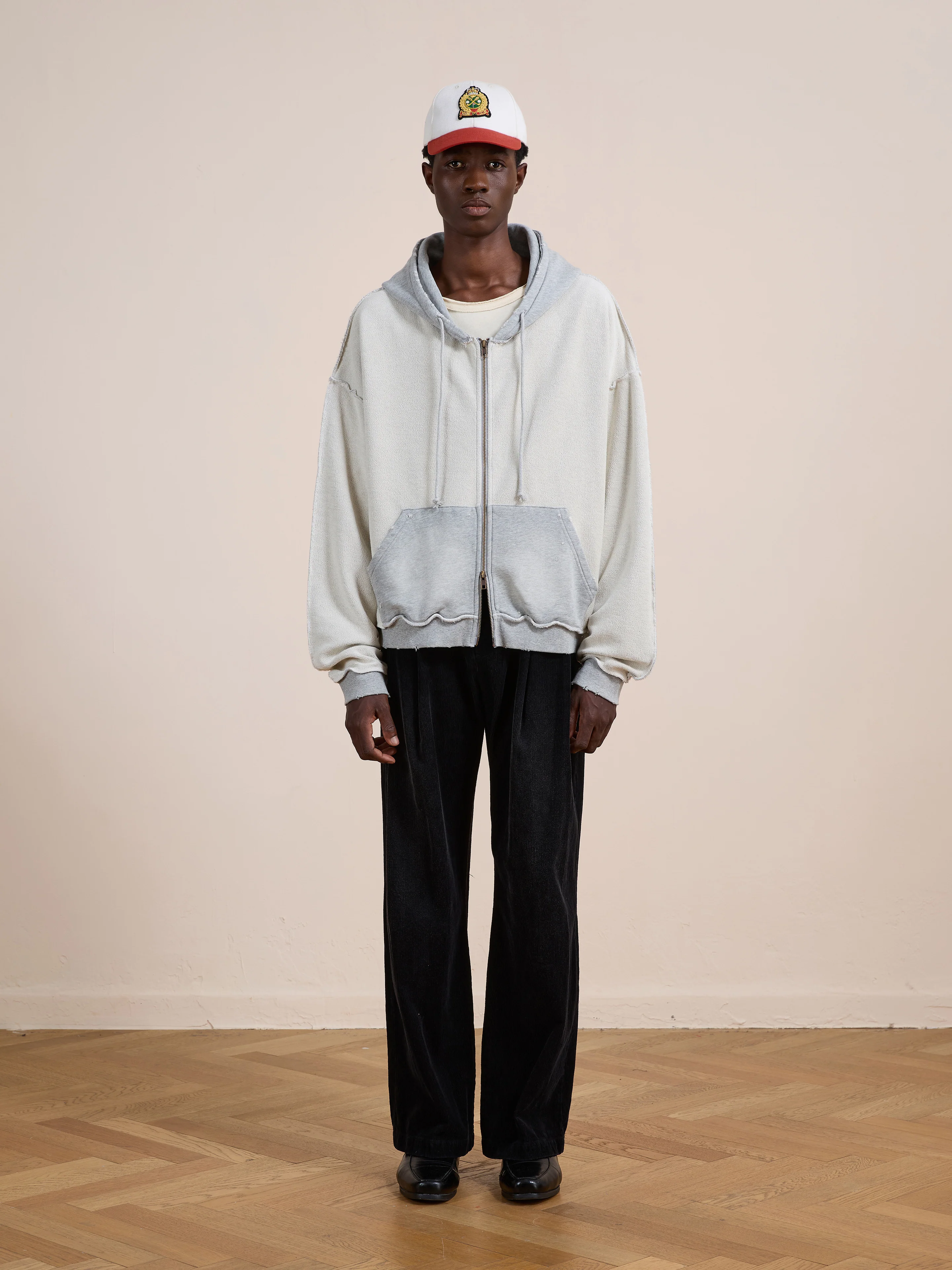 Deconstructed Terry Zip Up Hoodie - Image 3