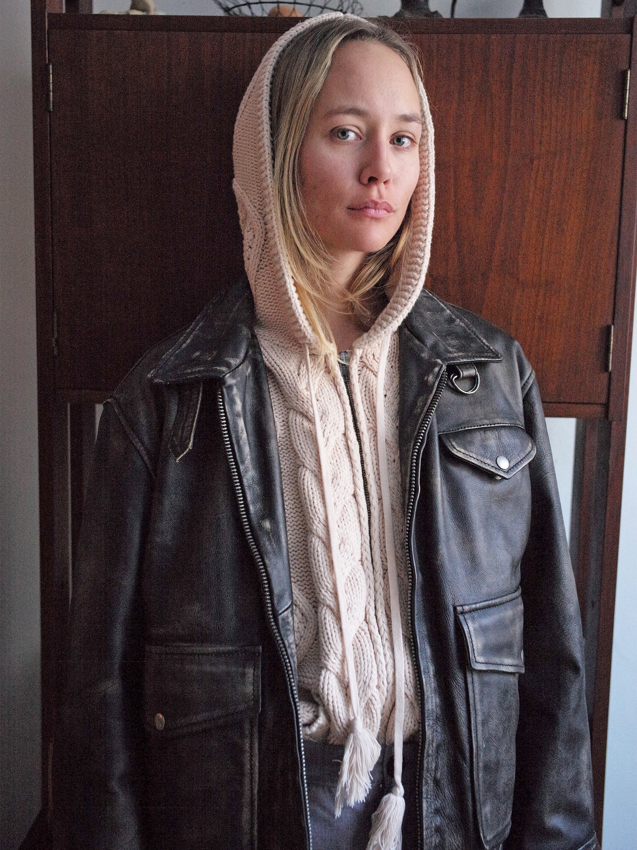 Distressed Leather Pocket Jacket - Image 11