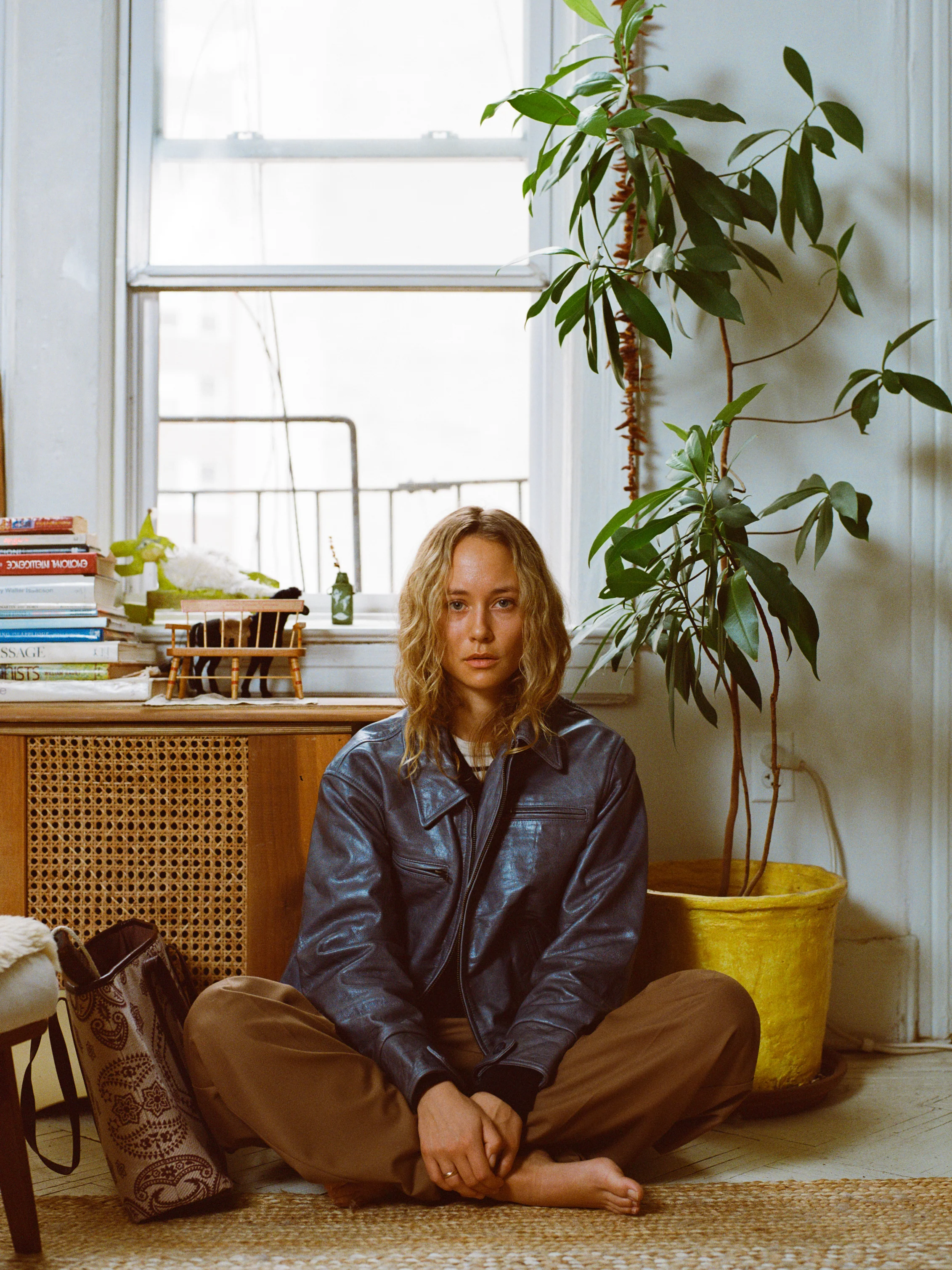 Marlboro Sun Faded Leather Racer Jacket - Image 4
