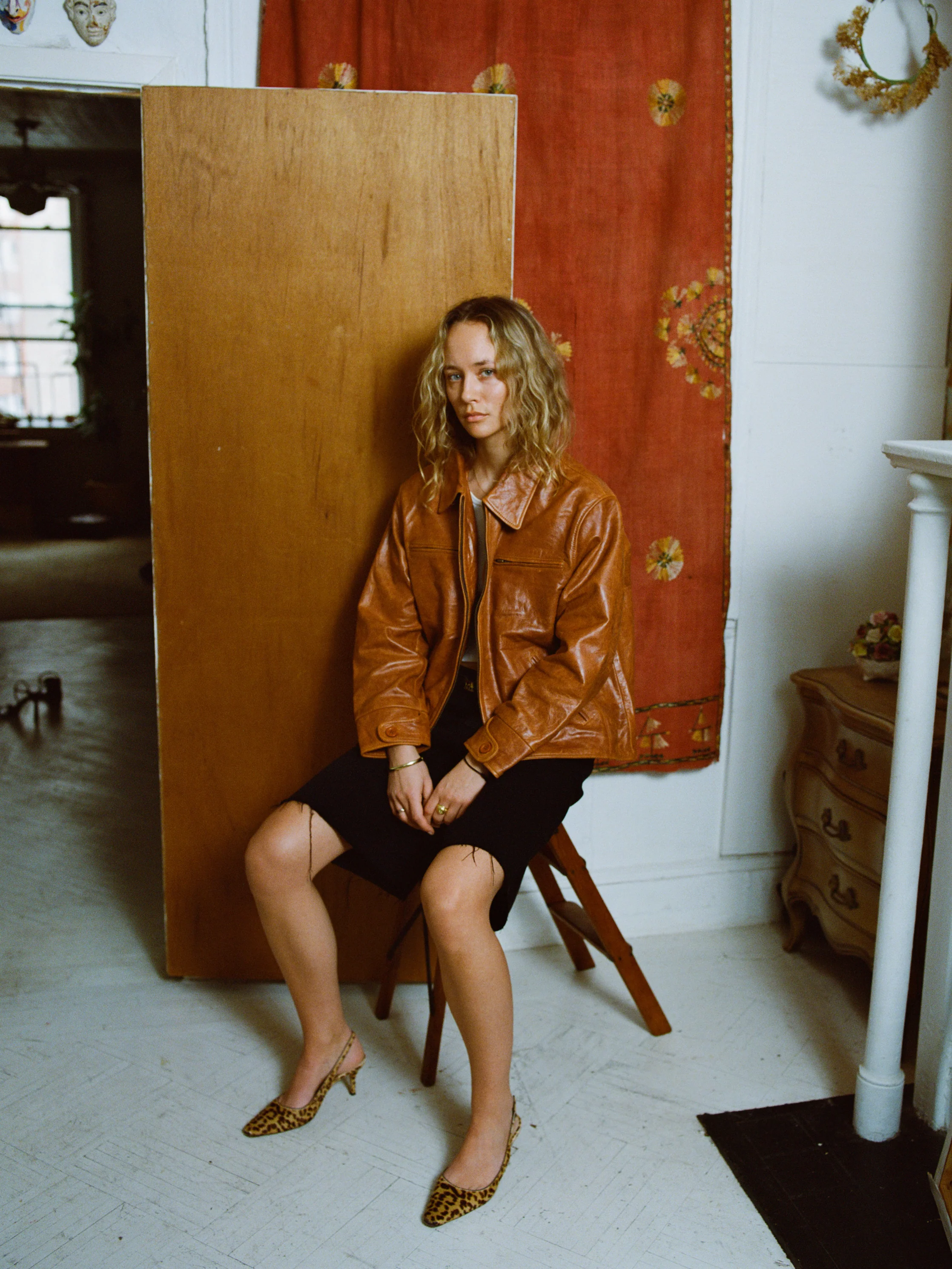Marlboro Sun Faded Leather Racer Jacket - Image 8