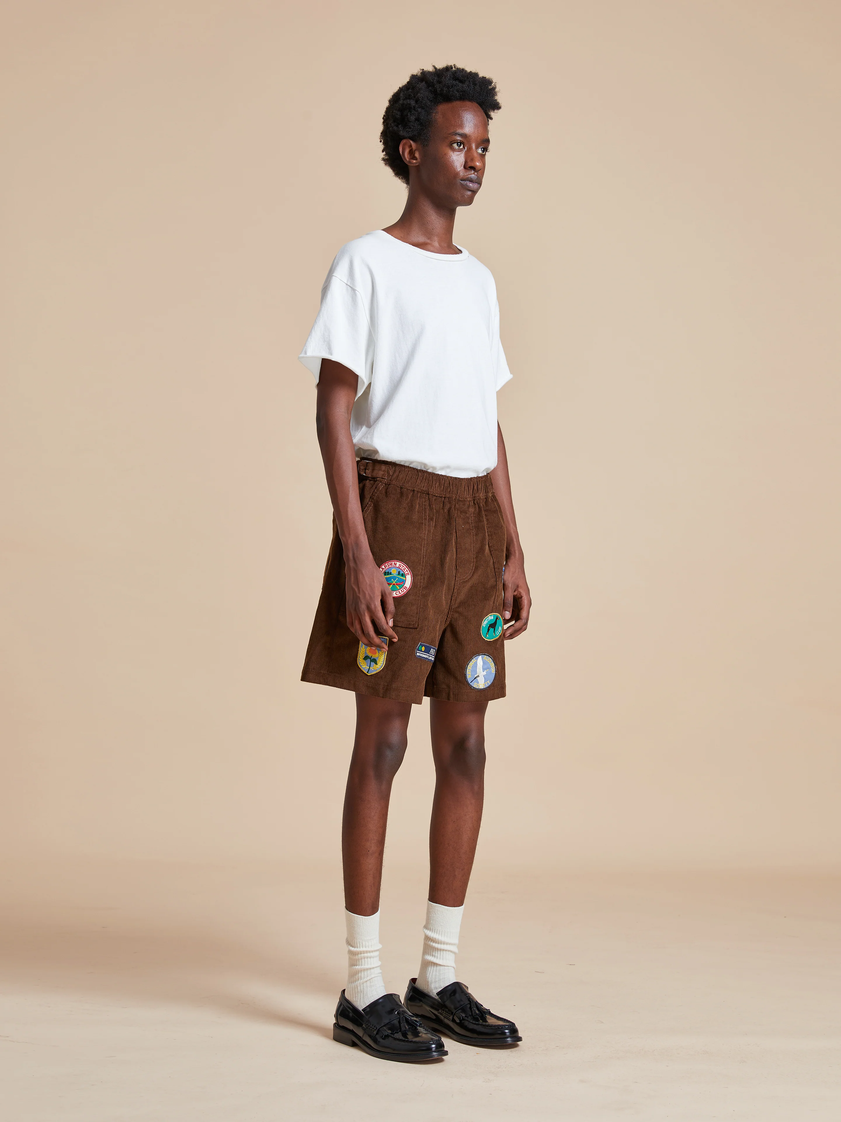 Canoe Multi Patch Corduroy Shorts - Image 4