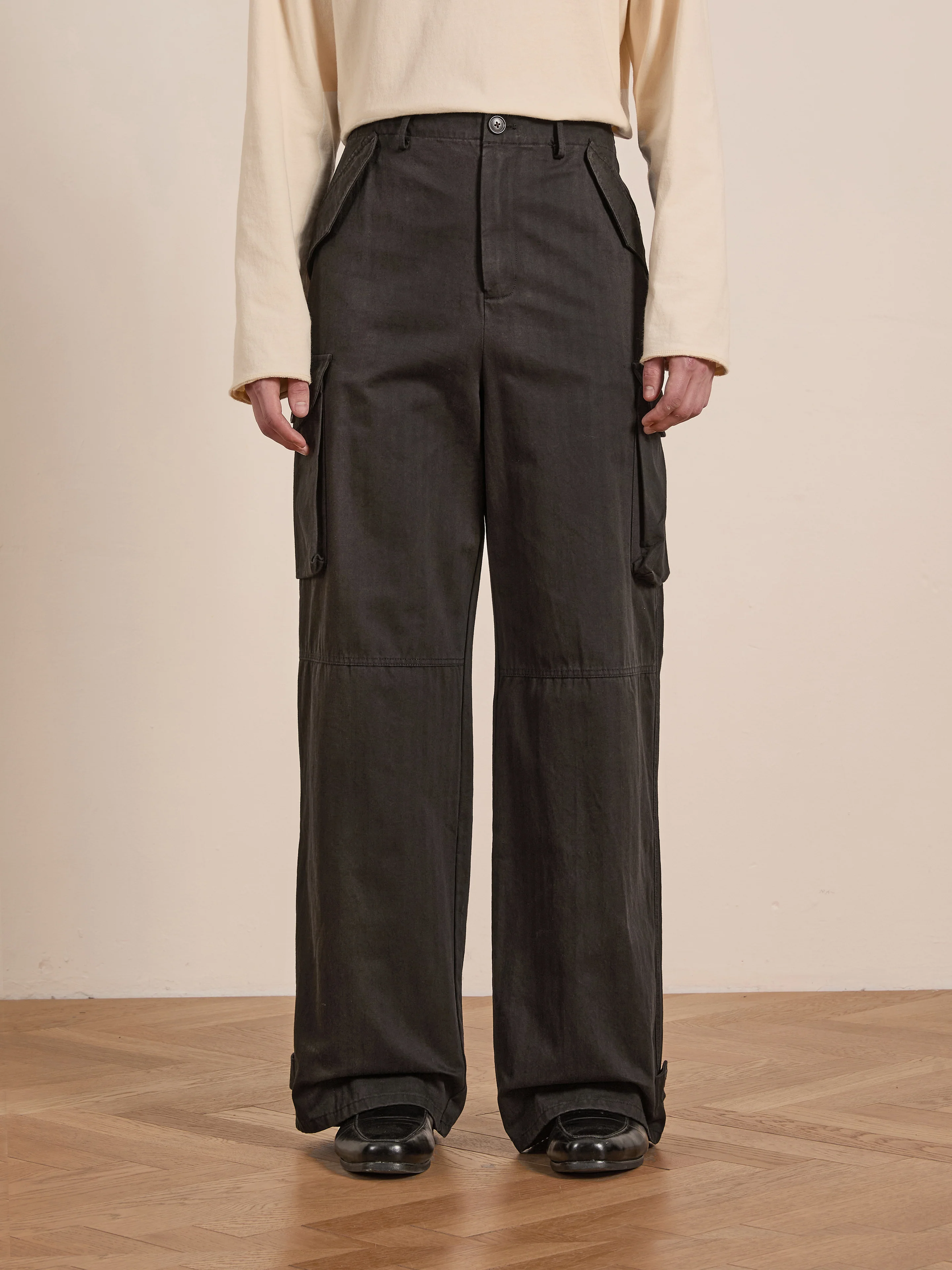 Utility Herringbone Cargo Pants