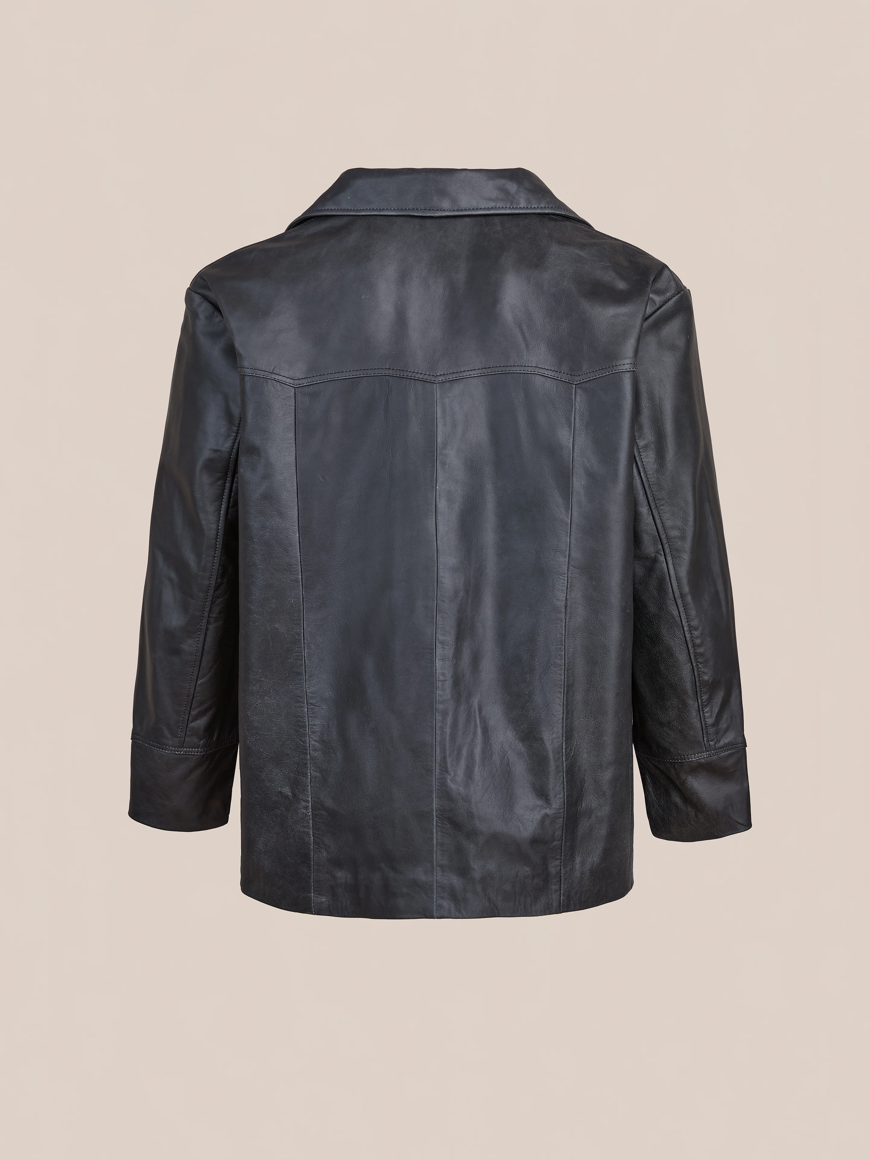 Western Oversized Leather Blazer - Image 8