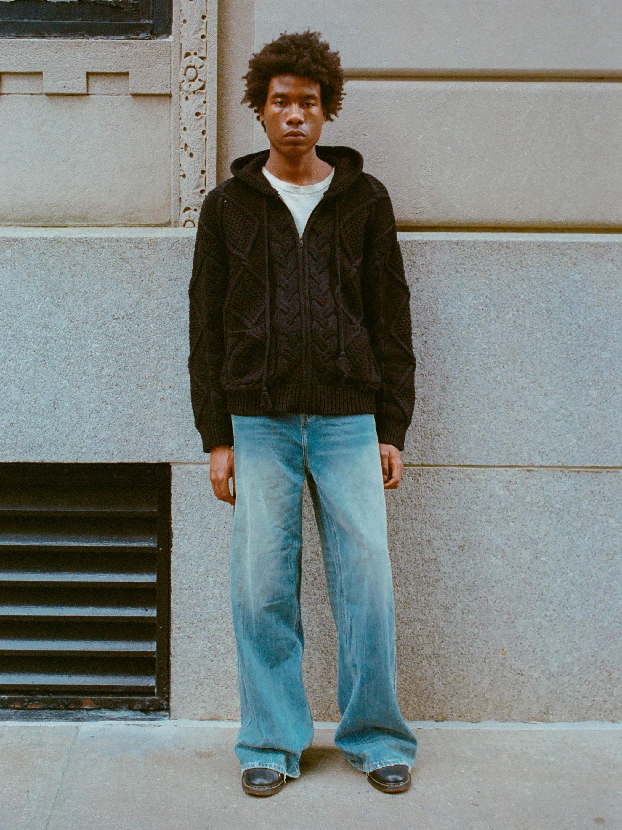 Zip Up Cable Knit Hoodie - Image 2
